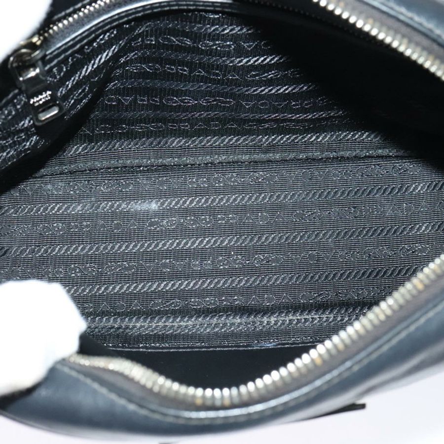 【日本直送】PRADA 黑色銀色皮革肩背包 正品 BD1348V-10