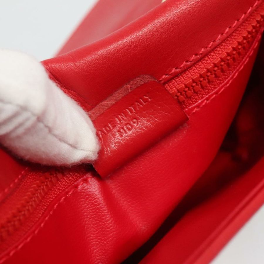 【日本直送】CELINE 鏈條單背包 皮革 紅色 金色 正品 116706V-10