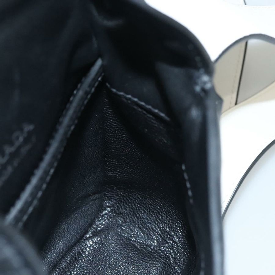 【日本直送】PRADA 黑色白色皮革肩背包,正品 117019V-20