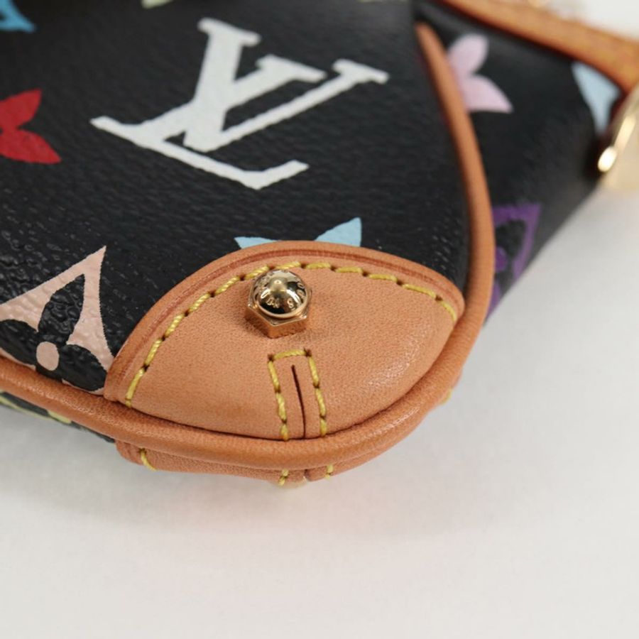 【日本直送】路易威登 Multicolor Pochette Mira PM 手拿包 黑色 M60099 LV Auth EC1036SM-15