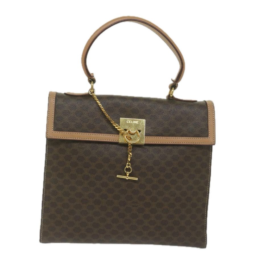 【日本直送】CELINE Macadam帆布手提包 PVC皮革 棕色 正品 am5411V-12