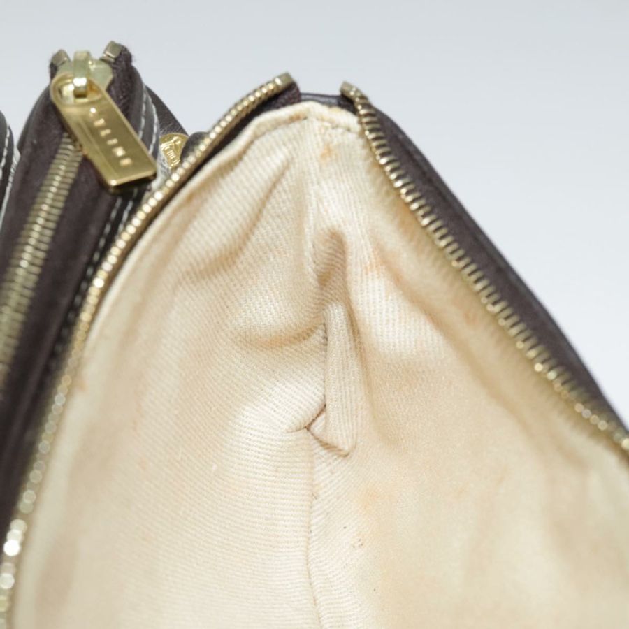 【日本直送】CELINE Macadam帆布配件包 PVC皮革 白色 金色 正品 93826AV-22