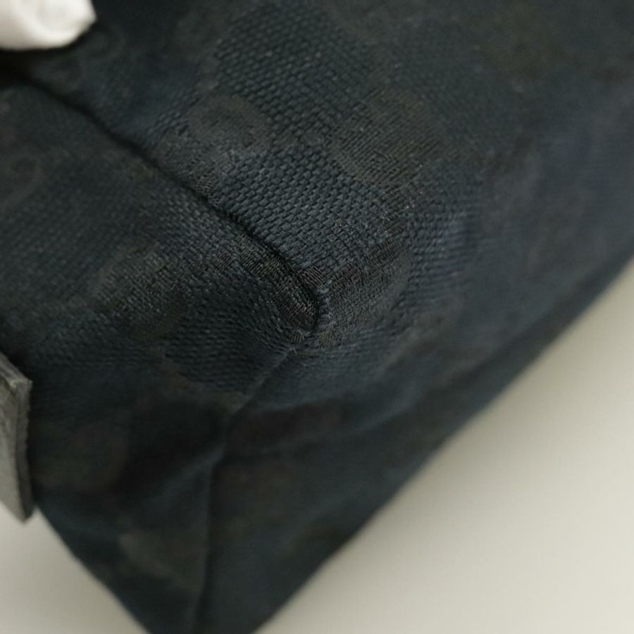 【日本直送】GUCCI GG帆布手拿包 黑色 銀色 29595 正品 yk15951V-14