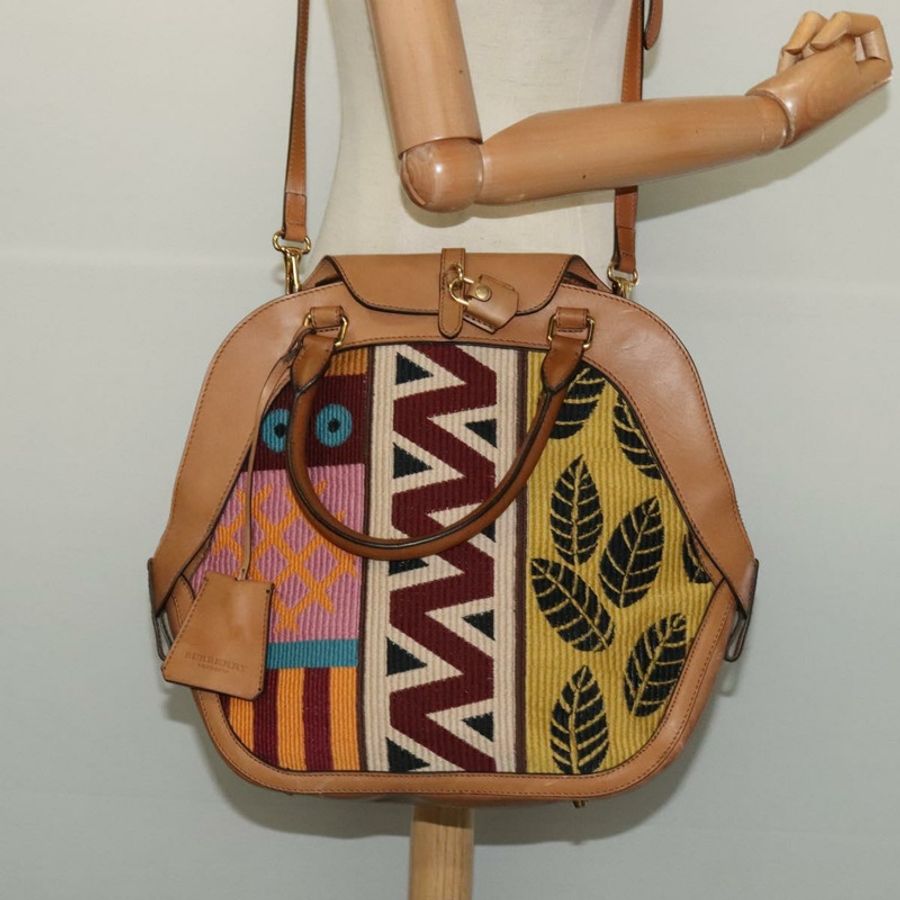 【日本直送】BURBERRY 手提包 皮革 兩用 米色 正品 113749V-24