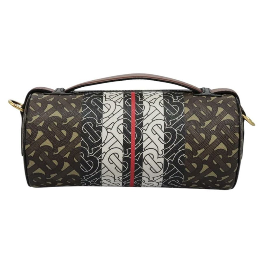 【日本直送】BURBERRY Monogram 條紋單肩包 PVC 皮革 棕色 正品 113137V-1