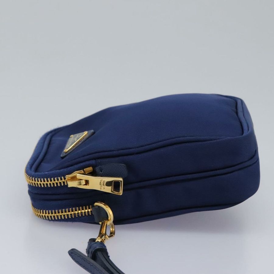 【日本直送】PRADA 尼龍藍金肩包 Auth KD114V-2