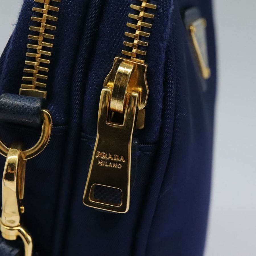 【日本直送】PRADA 尼龍藍金肩包 Auth KD114V-8