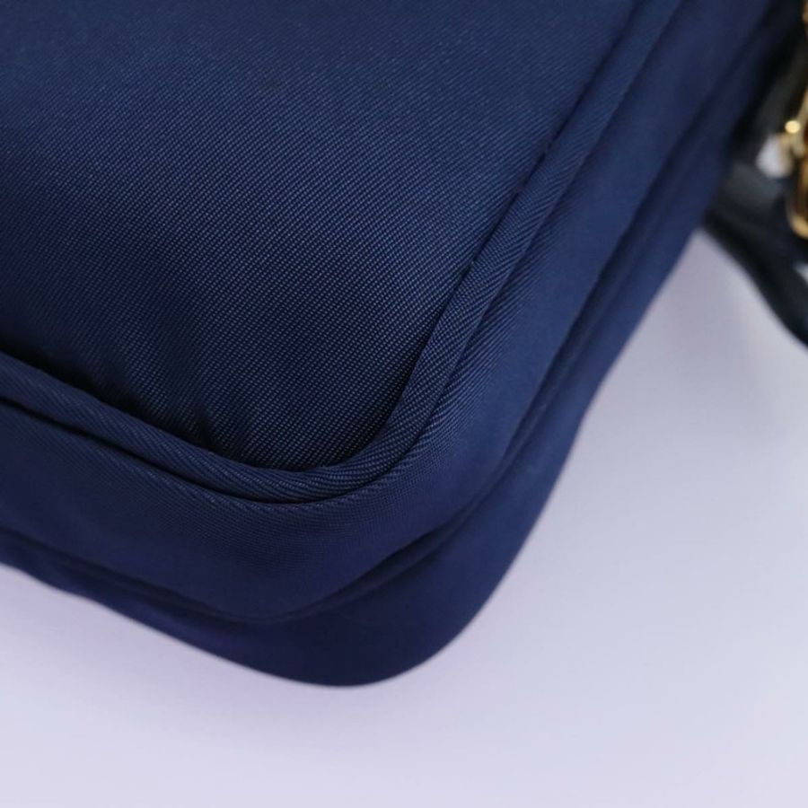 【日本直送】PRADA 尼龍藍金肩包 Auth KD114V-15