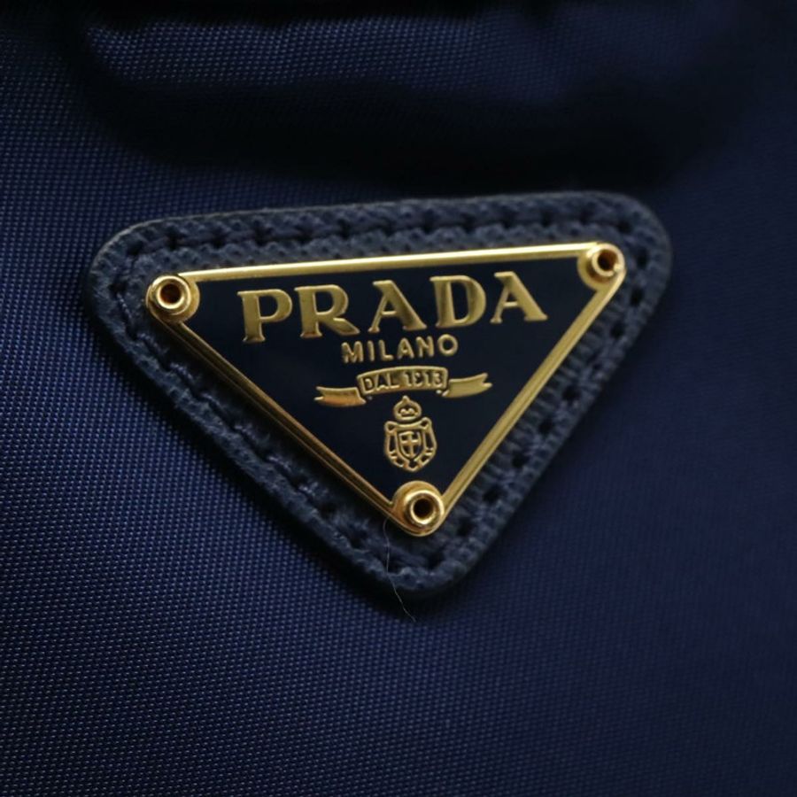 【日本直送】PRADA 尼龍藍金肩包 Auth KD114V-16