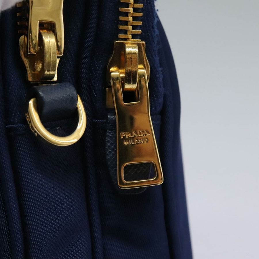 【日本直送】PRADA 尼龍藍金肩包 Auth KD114V-19