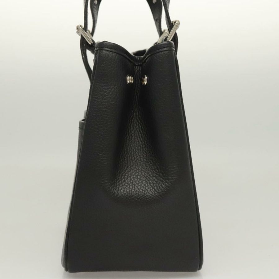 【日本直送】BURBERRY 手提包 皮革 黑色 銀色 正品 BA1908-2