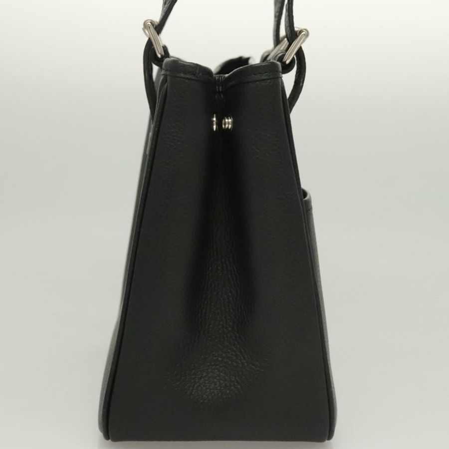 【日本直送】BURBERRY 手提包 皮革 黑色 銀色 正品 BA1908-3