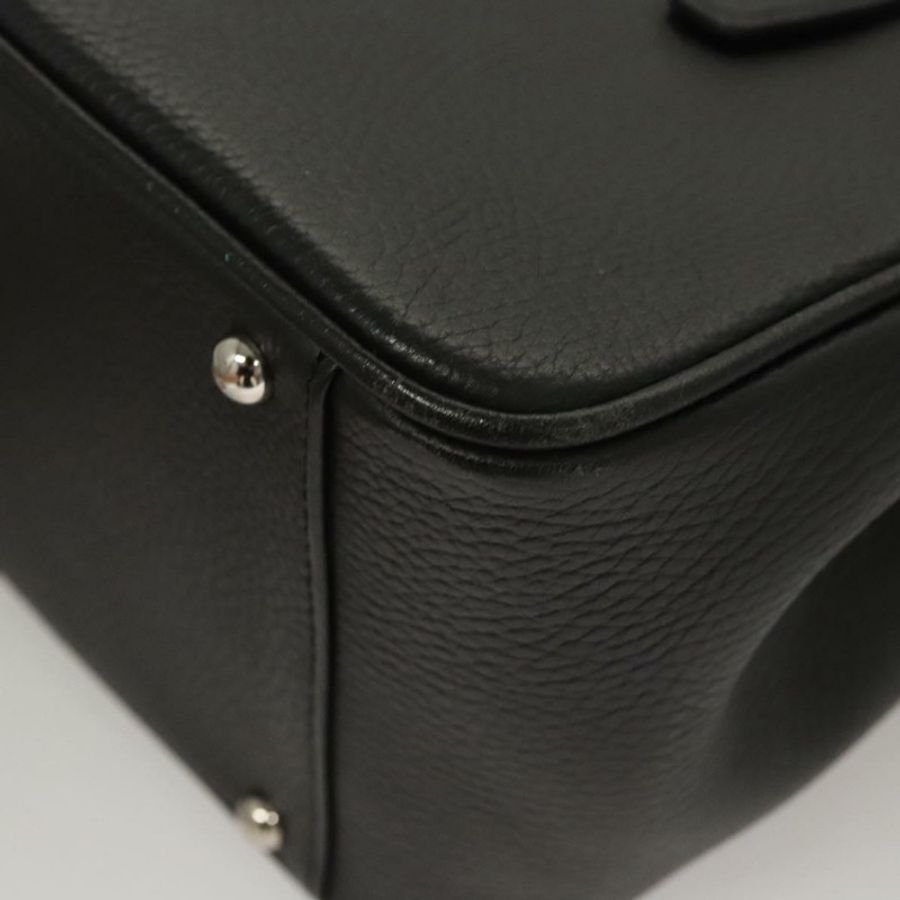 【日本直送】BURBERRY 手提包 皮革 黑色 銀色 正品 BA1908-15