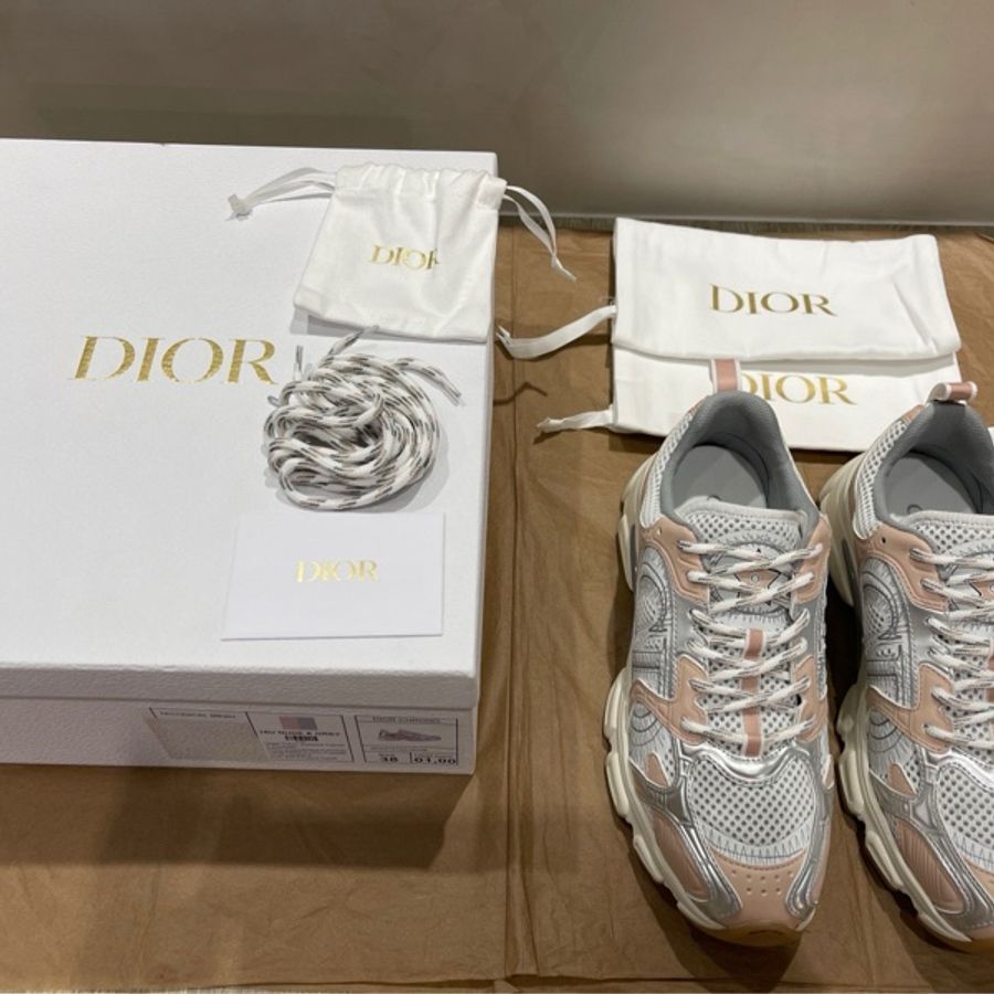 Dior Chrono 運動鞋(銀色配裸粉色)-15