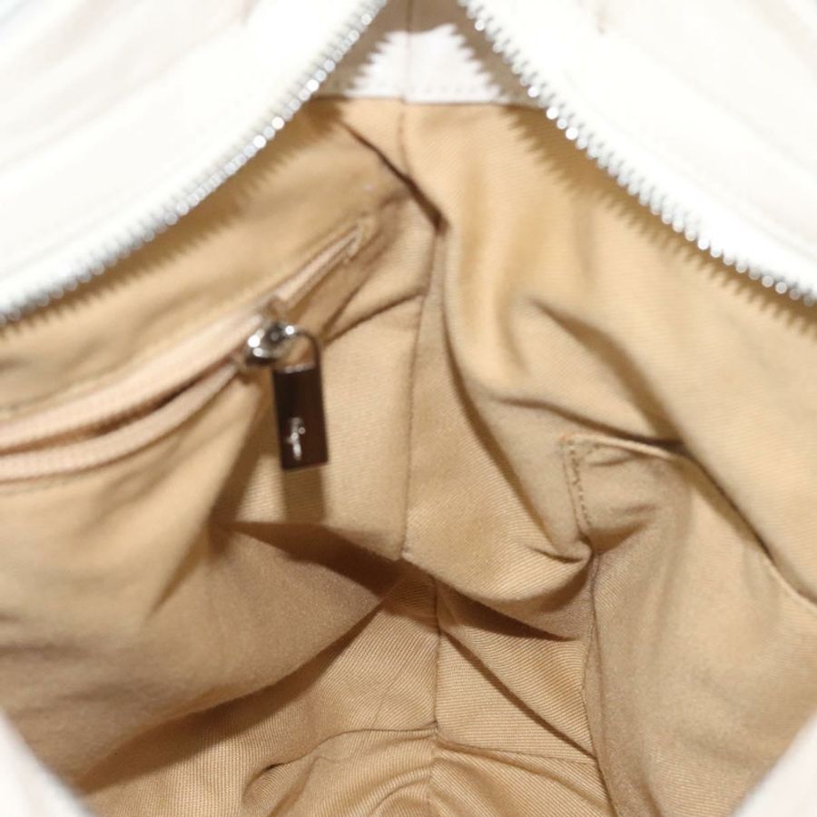 【日本直送】Salvatore Ferragamo Gancini 單肩包 皮革 白色 銀色 正品 bs25829-19