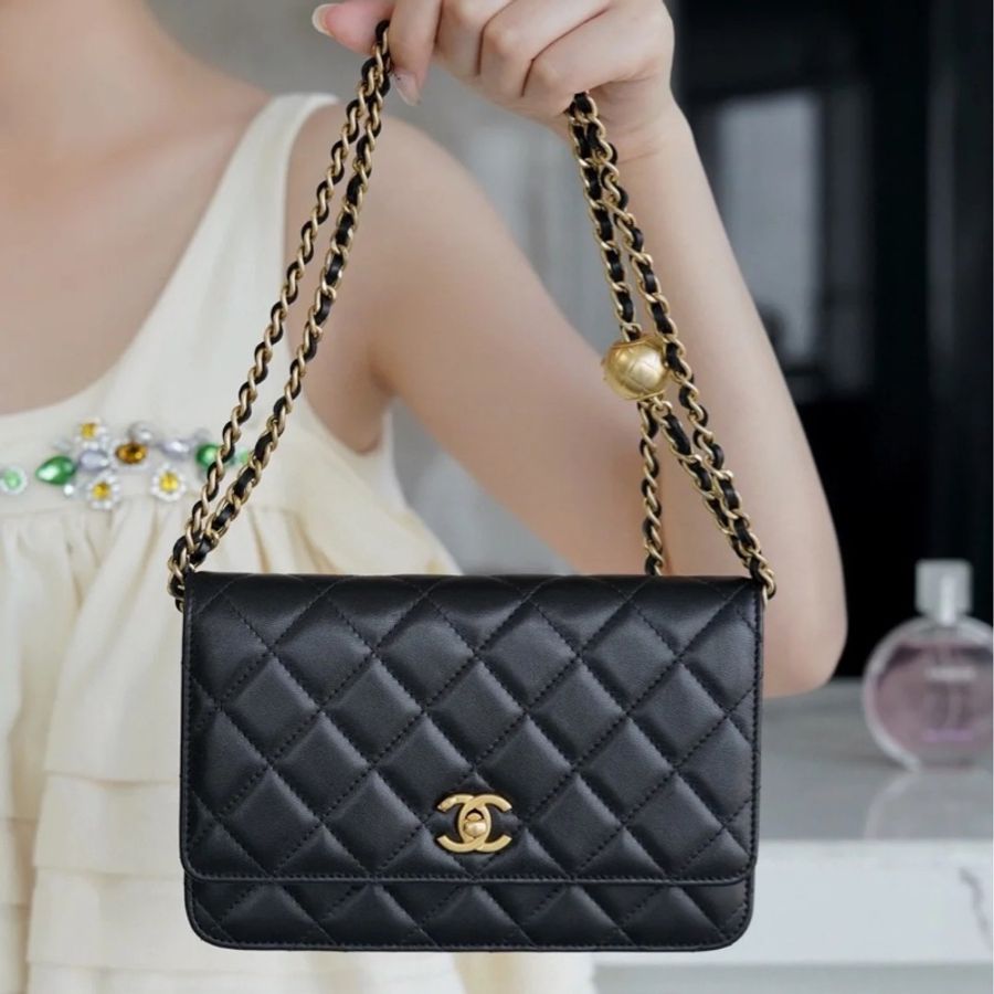 Chanel黑金金球Woc肩帶🉑調🉑肩背 99新閒置✨配件齊全-1