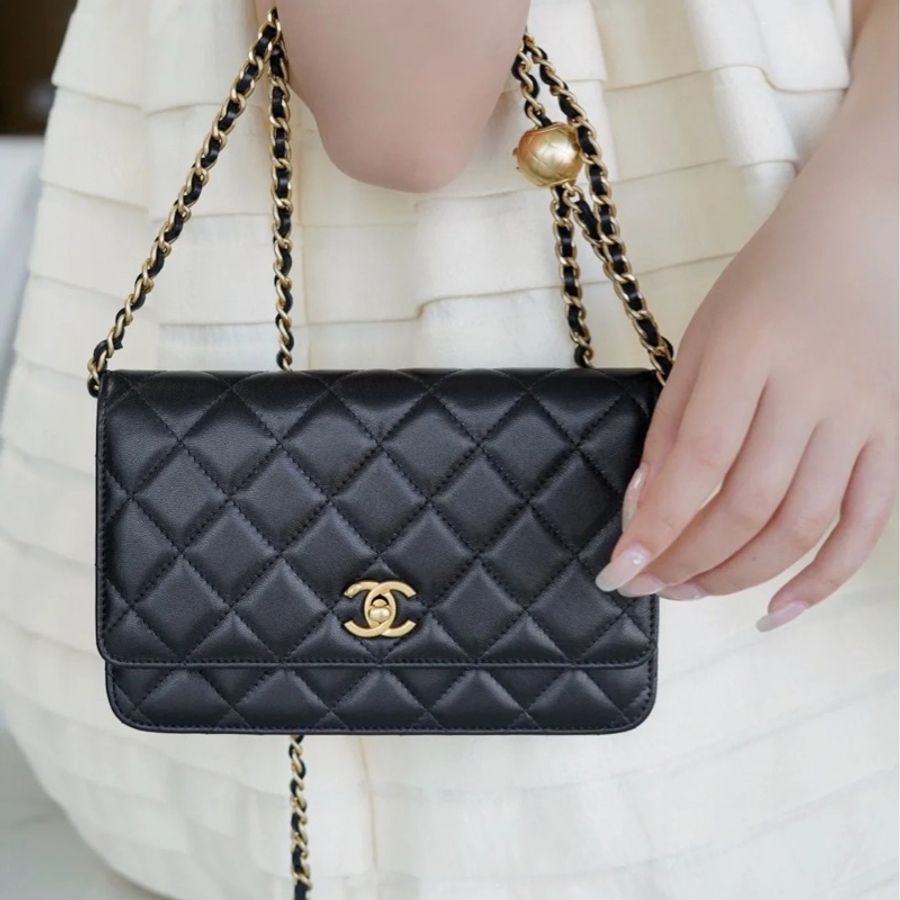 Chanel黑金金球Woc肩帶🉑調🉑肩背 99新閒置✨配件齊全-6