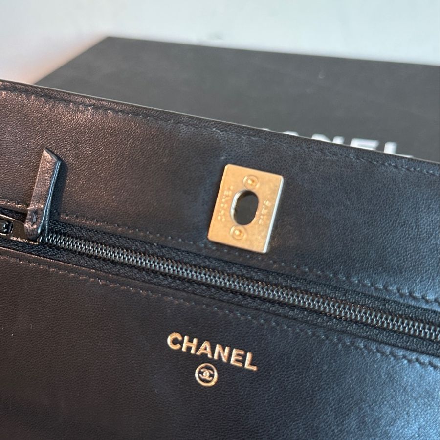 Chanel黑金金球Woc肩帶🉑調🉑肩背 99新閒置✨配件齊全-20