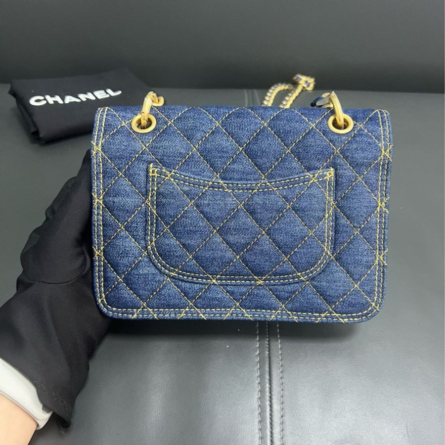Chanel 23S 牛仔藍色 郵差包-8