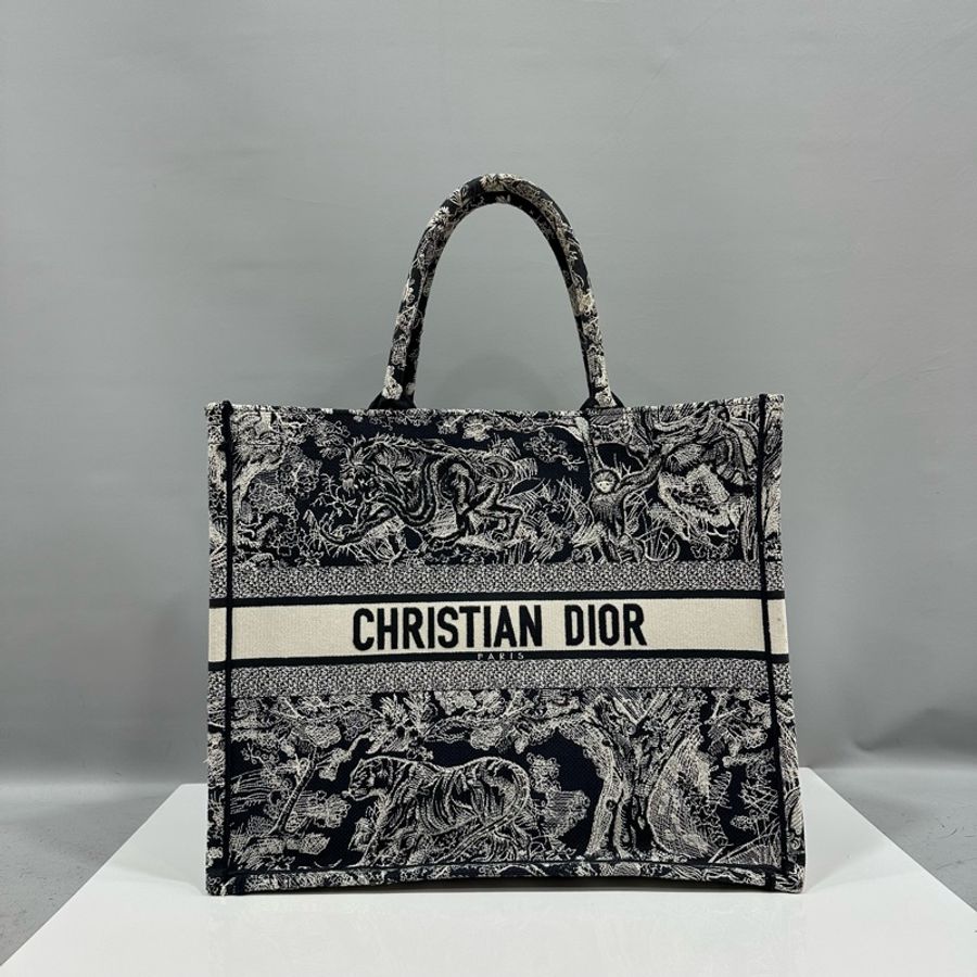 Dior M1286 藍色老虎刺繡 購物包 booktote 托特包-0
