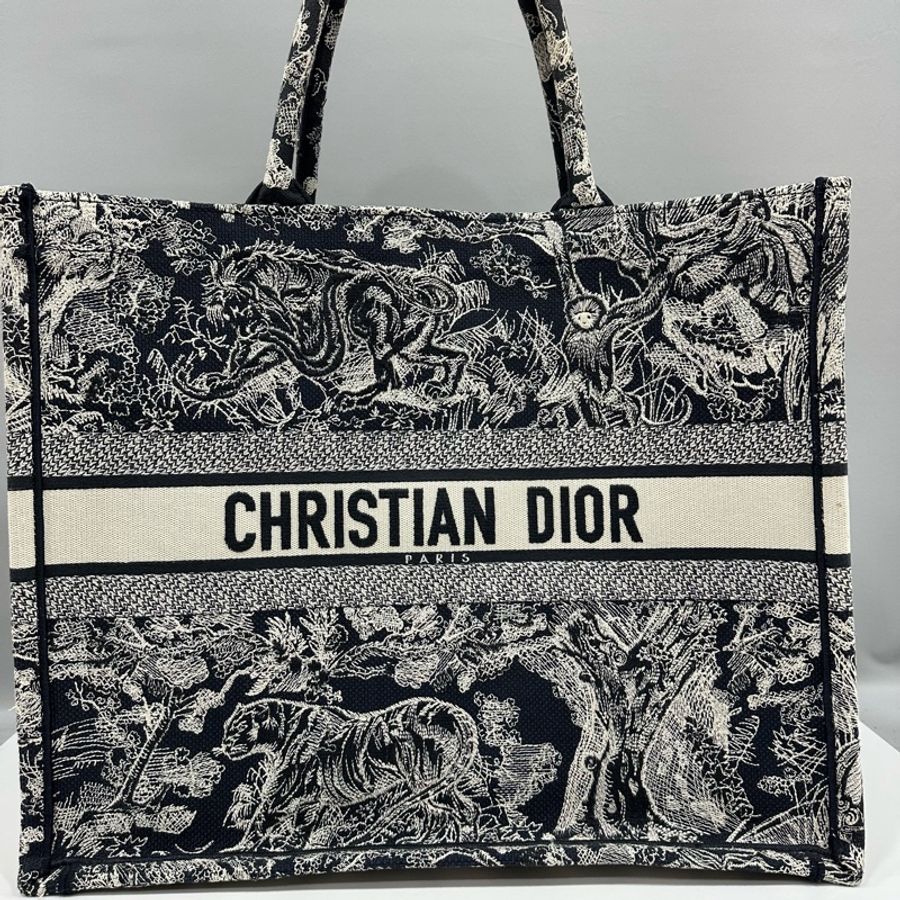 Dior M1286 藍色老虎刺繡 購物包 booktote 托特包-1