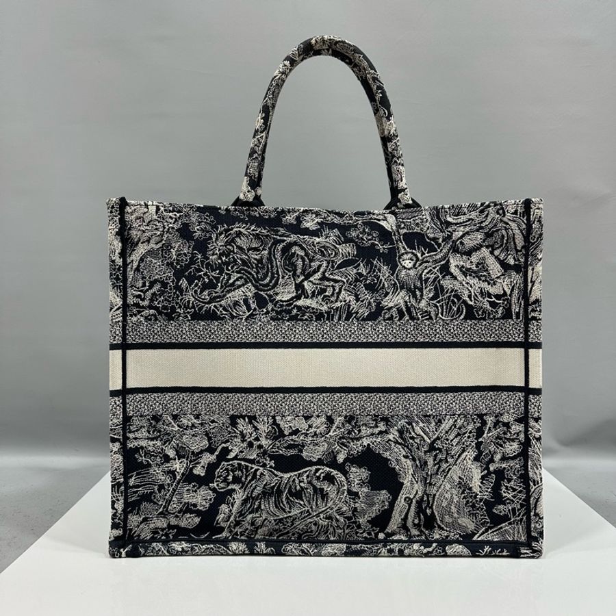 Dior M1286 藍色老虎刺繡 購物包 booktote 托特包-5