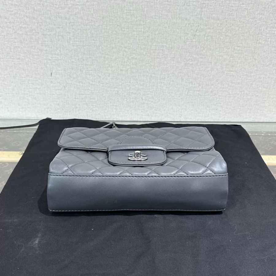 🈶購證 #99新閒置 #全配 香奈兒Cf25灰銀風琴郵差包🉑斜挎/肩背-3