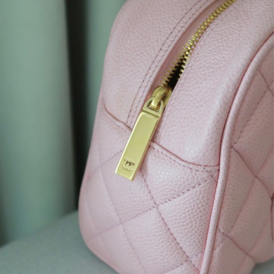 香奈兒 Chanel 保齡球包 中古 粉色-3