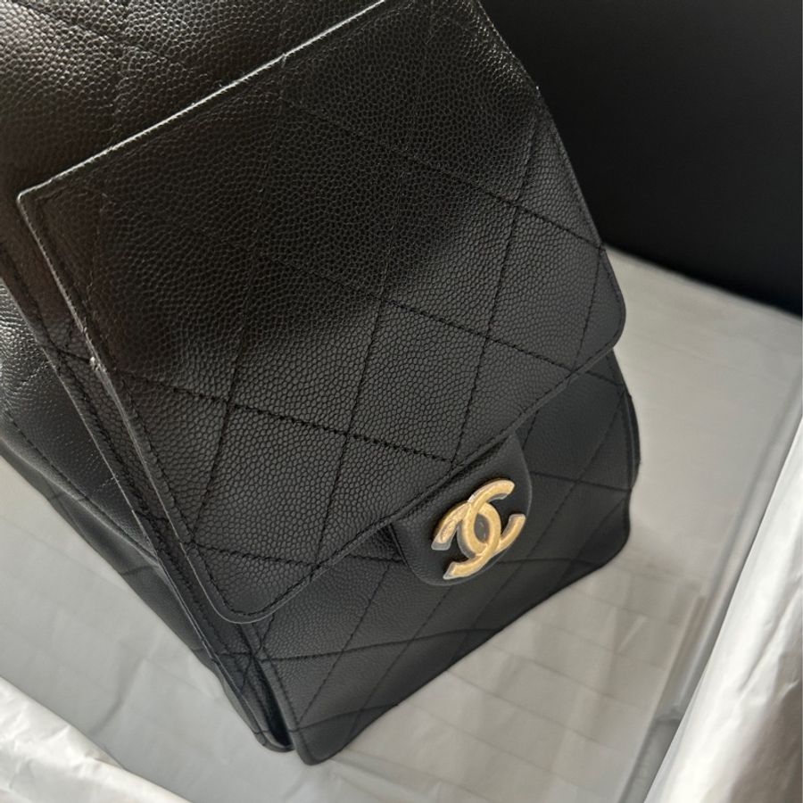 已售出❌❌全新全配🩷Jennie同款 Chanel 25 bag 小號 黑金荔枝牛皮💛💛-3