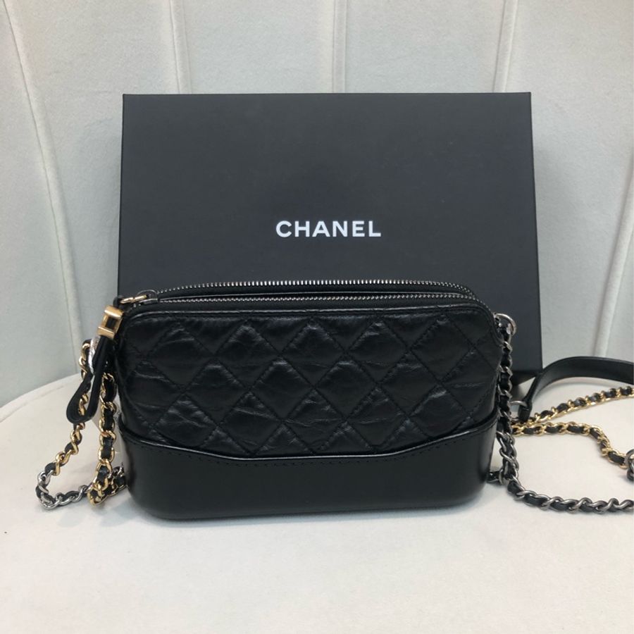 Chanel Cabrielle 黑色流浪 Clutch with chain XB278-0