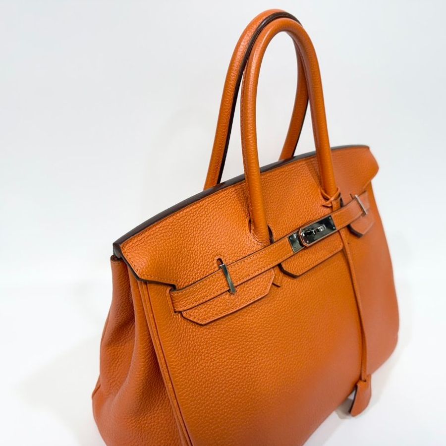 愛馬仕柏金包 Hermes Birkin35 愛馬仕橘Togo牛皮✨銀釦經典收藏款 35cm-4