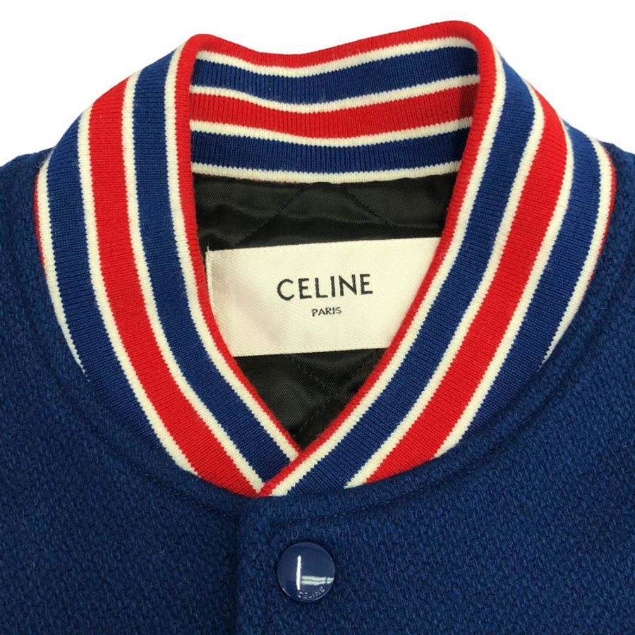 CELINE 羊毛棒球外套 藍色 二手 女款 34號-9