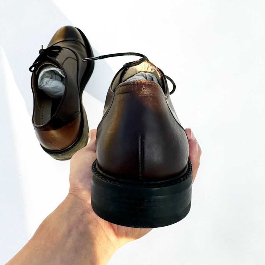 BALENCIAGA 巴黎世家古著皮鞋 深棕 男女可穿-3