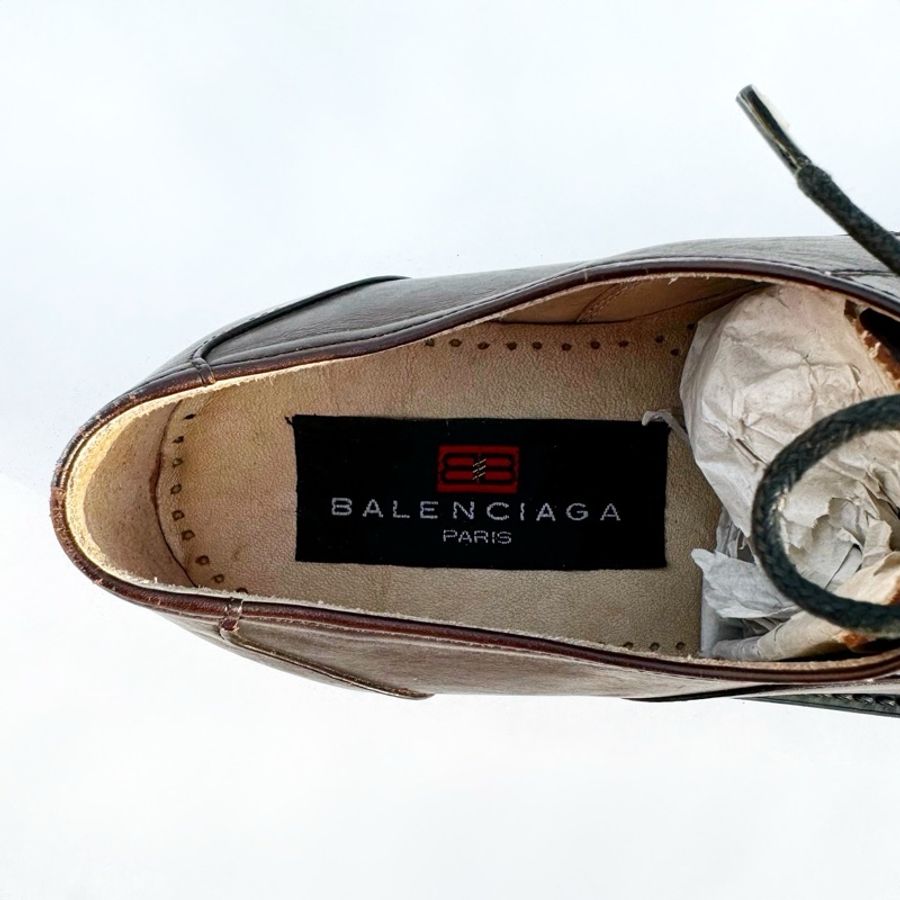 BALENCIAGA 巴黎世家古著皮鞋 深棕 男女可穿-4