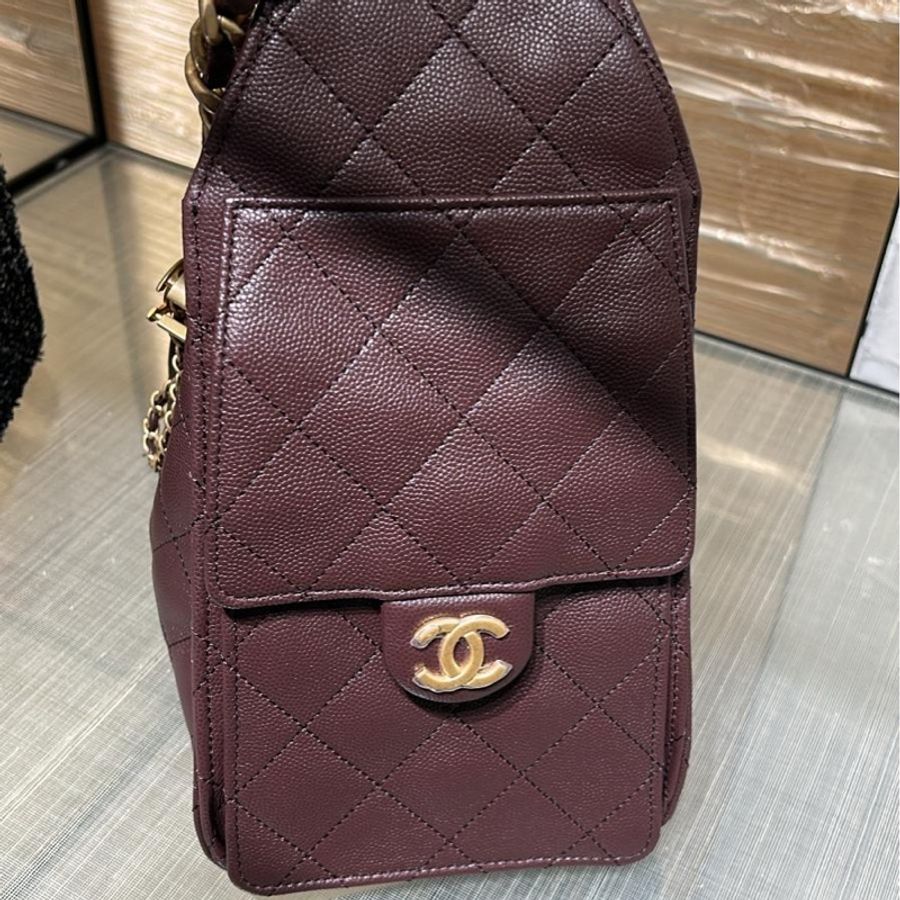 Chanel香奈兒25A，25bag高級手工坊復古深紅棕色小號-3