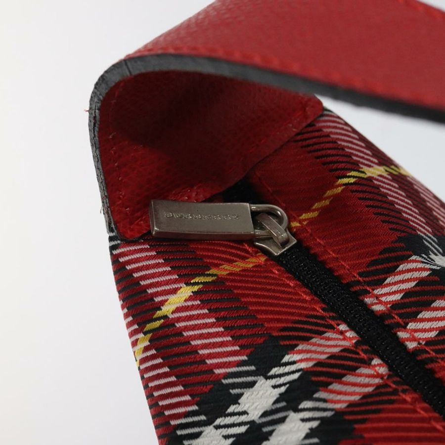 【日本直送】BURBERRY Nova 格紋手提包 尼龍 紅色 正品 118031-9