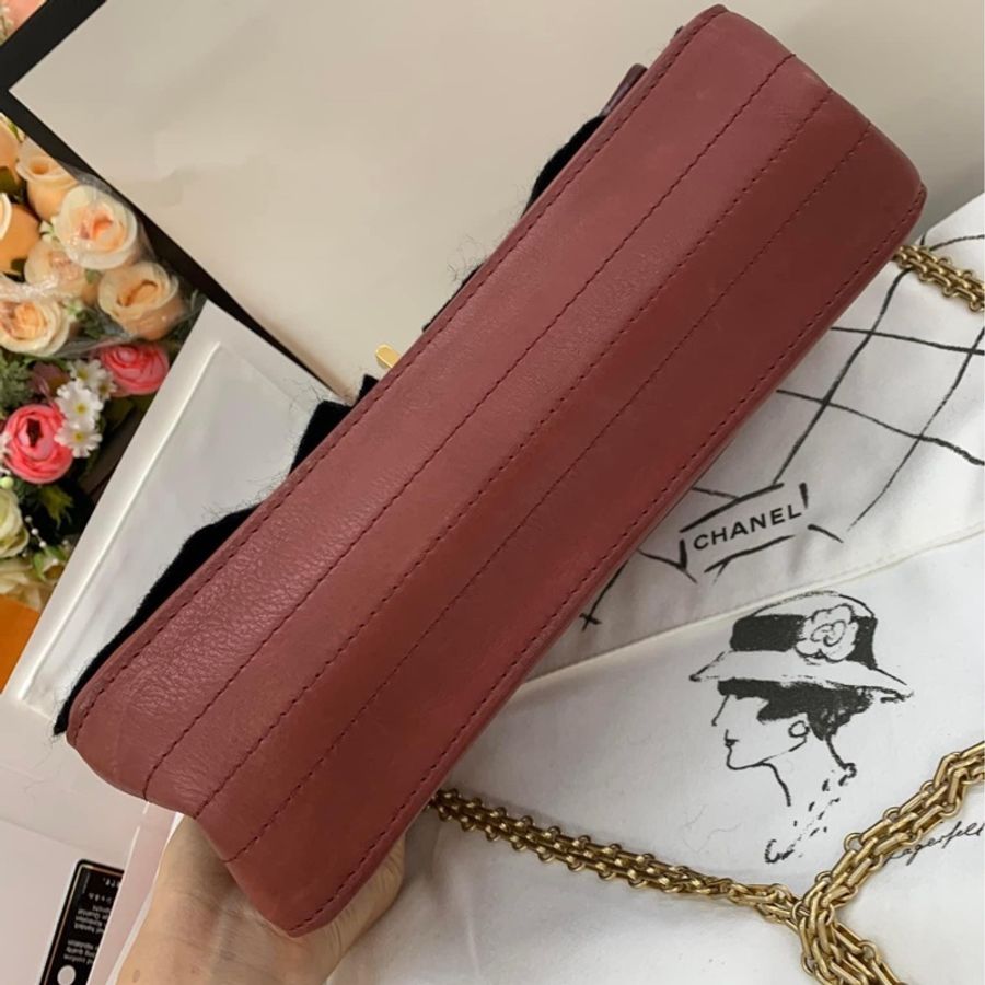 chanel coco 雙蓋牛皮鏈包-7