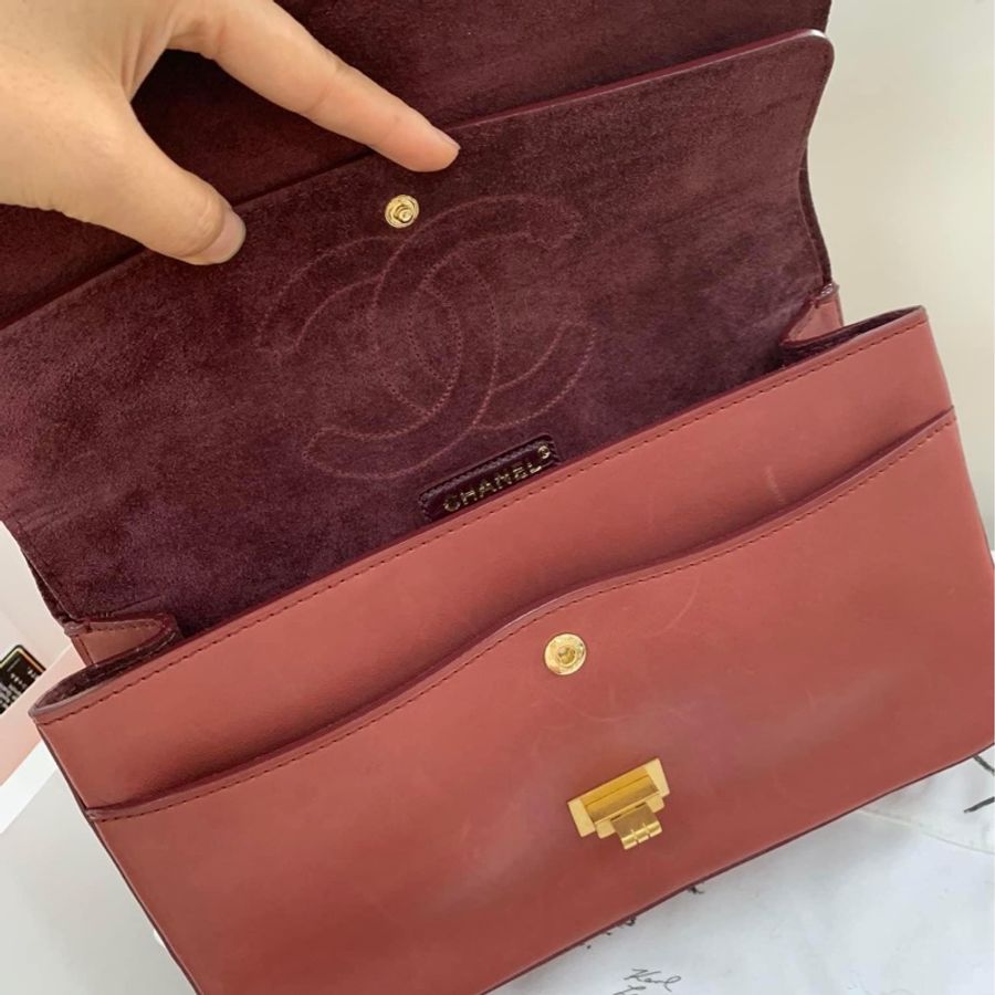 chanel coco 雙蓋牛皮鏈包-22