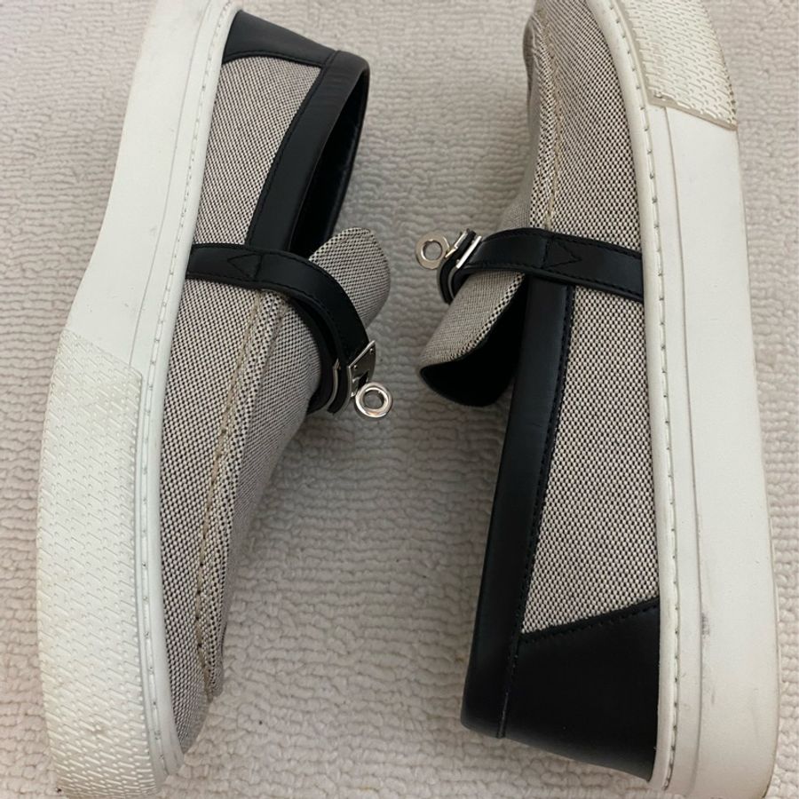 HERMES EO Toile Shoes-14