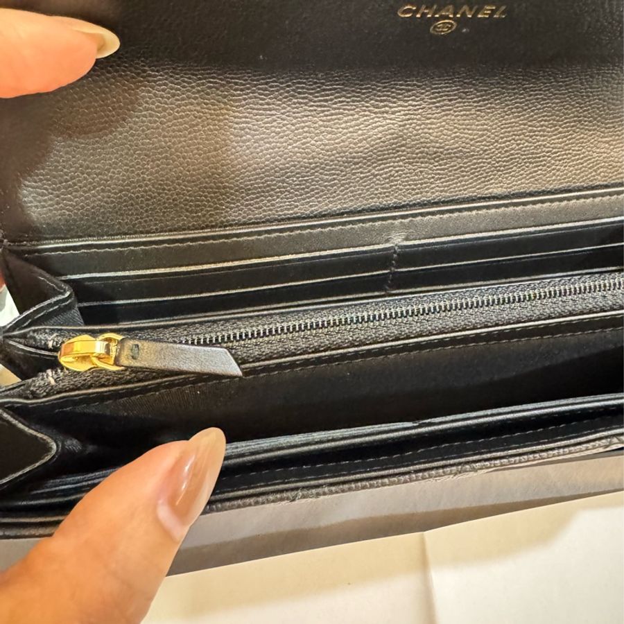 CHANEL 經典BOY系列荔枝紋牛皮長夾　-9