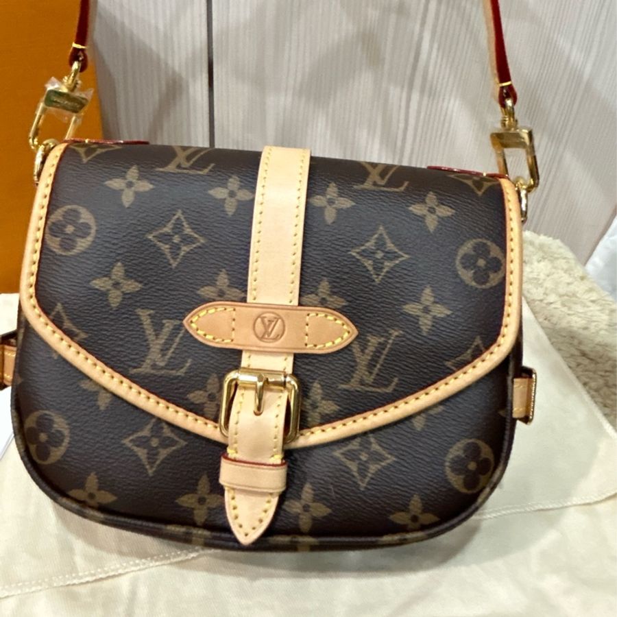 LV saumur BB晶片款 雙子星 老花馬鞍包 loui vuitton-3