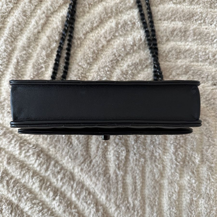 Chanel trendy cc so black woc 香奈兒全黑鏈帶皮夾 鏈條包-2