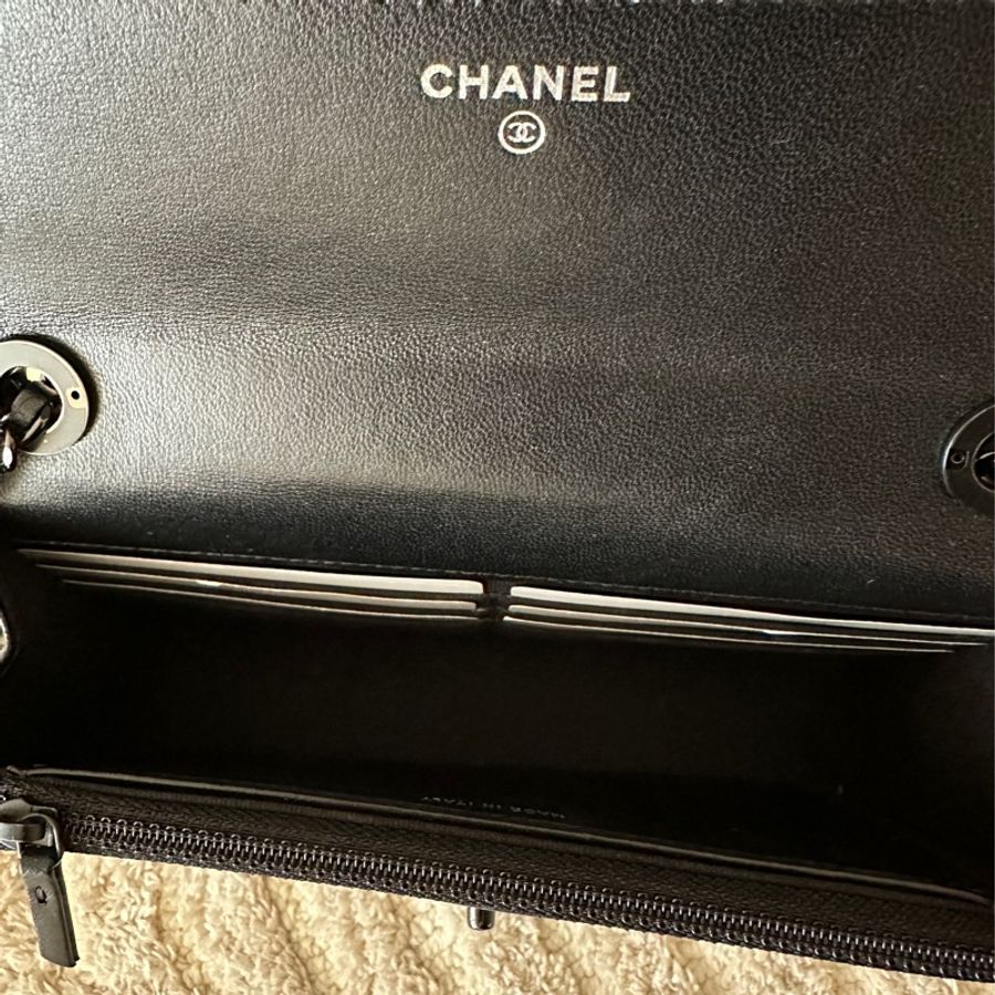 Chanel trendy cc so black woc 香奈兒全黑鏈帶皮夾 鏈條包-3