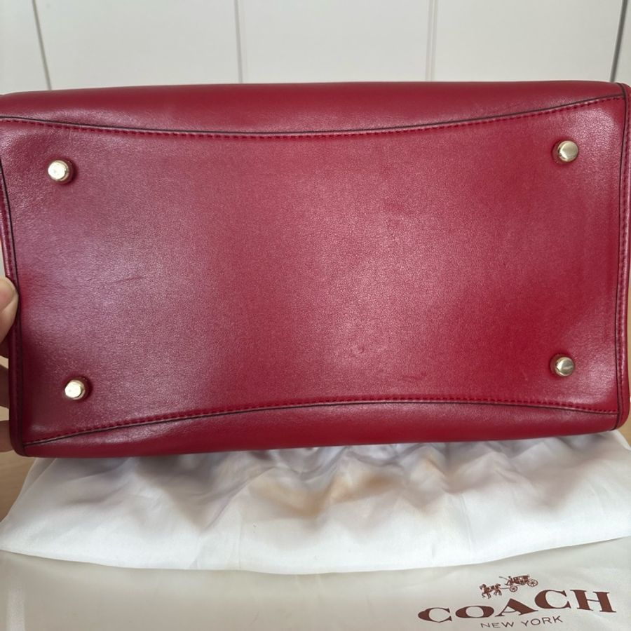 Coach Crosby carryallin leather 紅色羊皮 2Way手提包-1