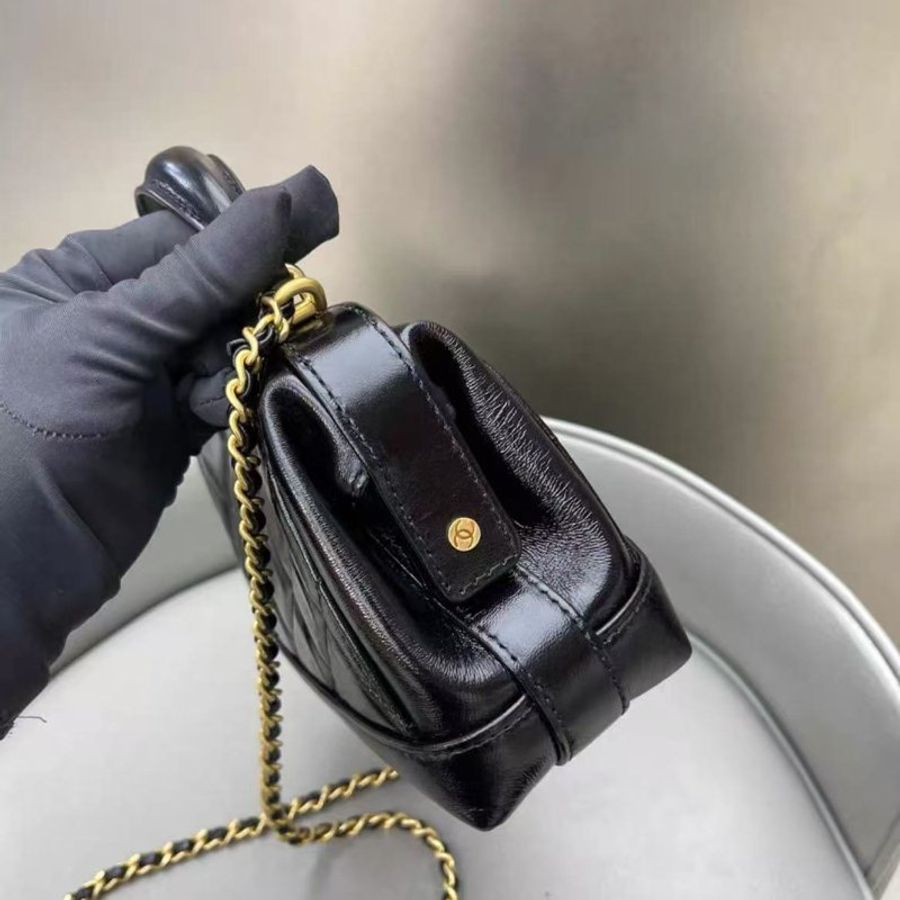 Chanel 黑金油蠟皮24A 醫生包小號18*12 99新配件塵袋-1