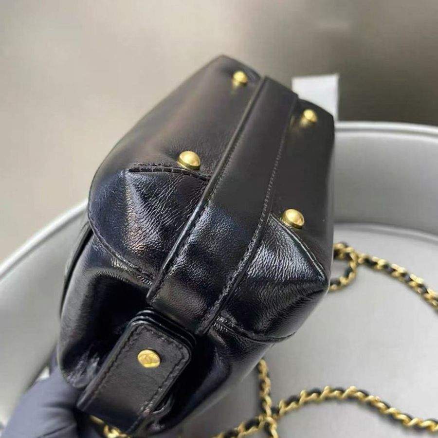 Chanel 黑金油蠟皮24A 醫生包小號18*12 99新配件塵袋-3