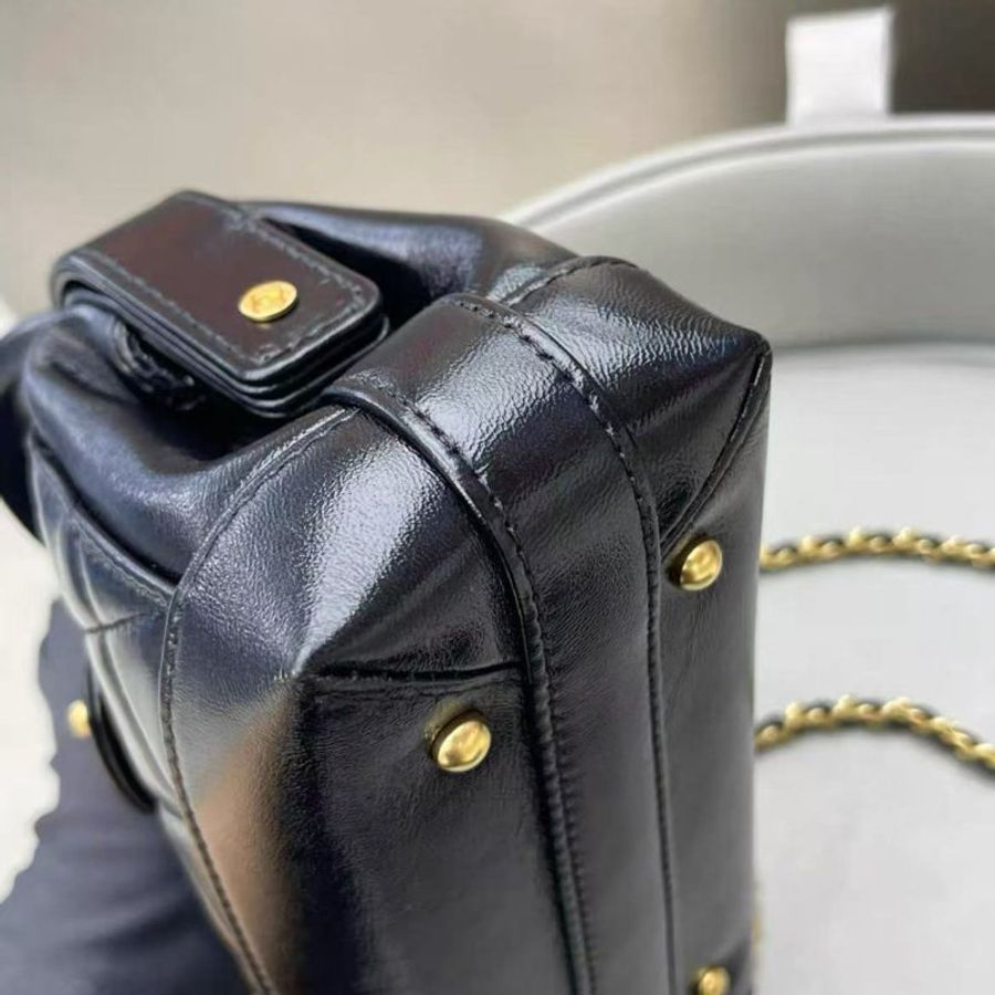 Chanel 黑金油蠟皮24A 醫生包小號18*12 99新配件塵袋-4