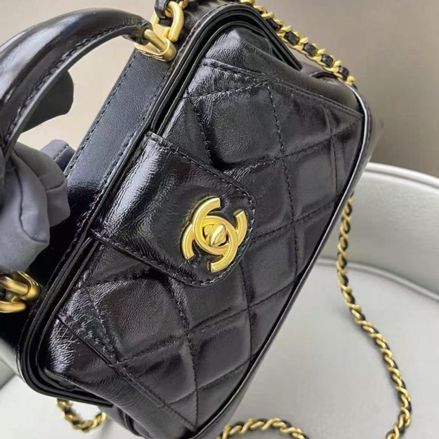Chanel 黑金油蠟皮24A 醫生包小號18*12 99新配件塵袋-5