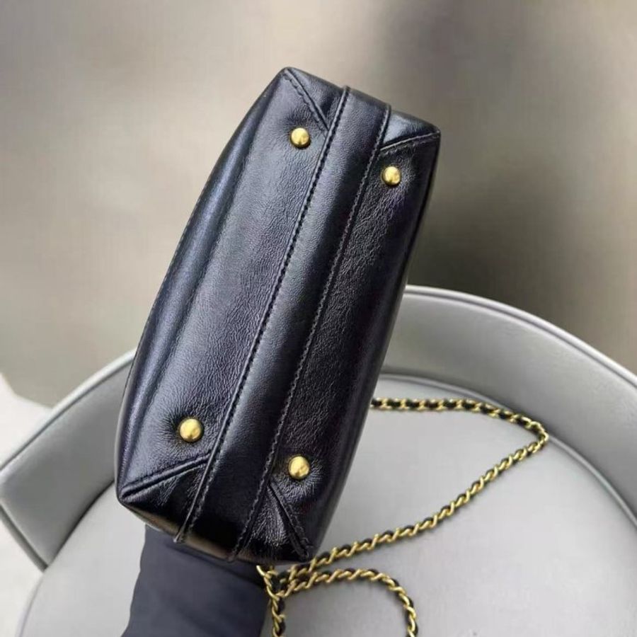 Chanel 黑金油蠟皮24A 醫生包小號18*12 99新配件塵袋-7