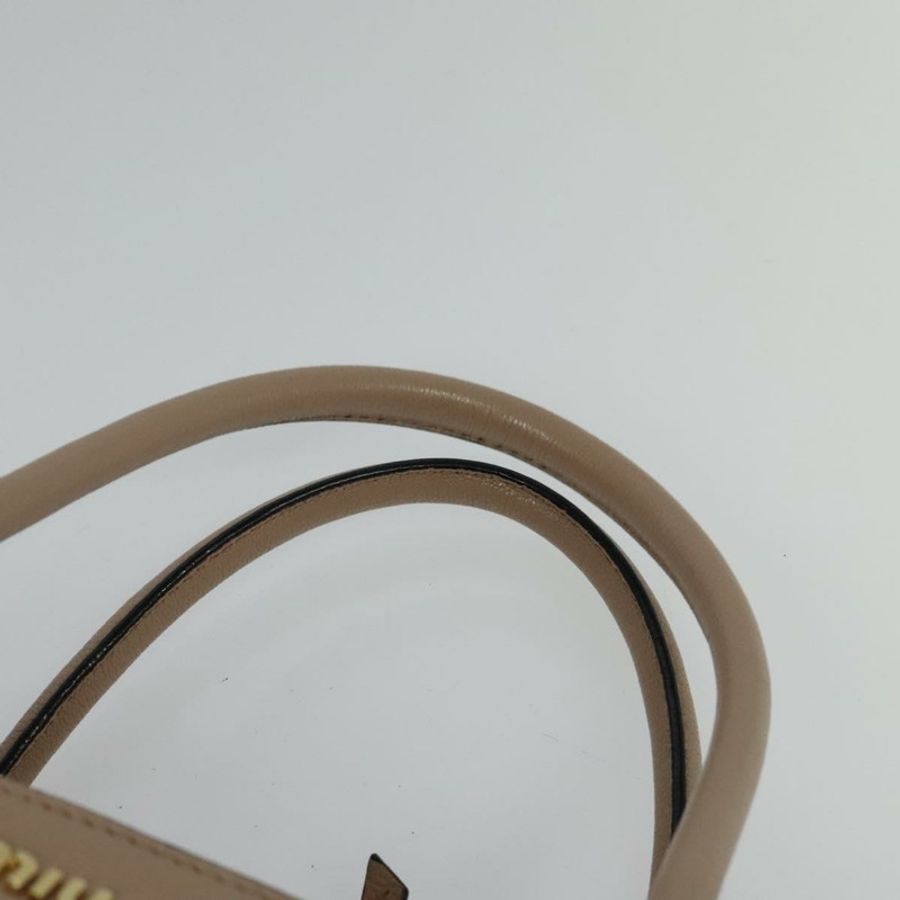 【日本直送】Miu Miu 皮革雙肩包 米色 金色 正品 122923-7